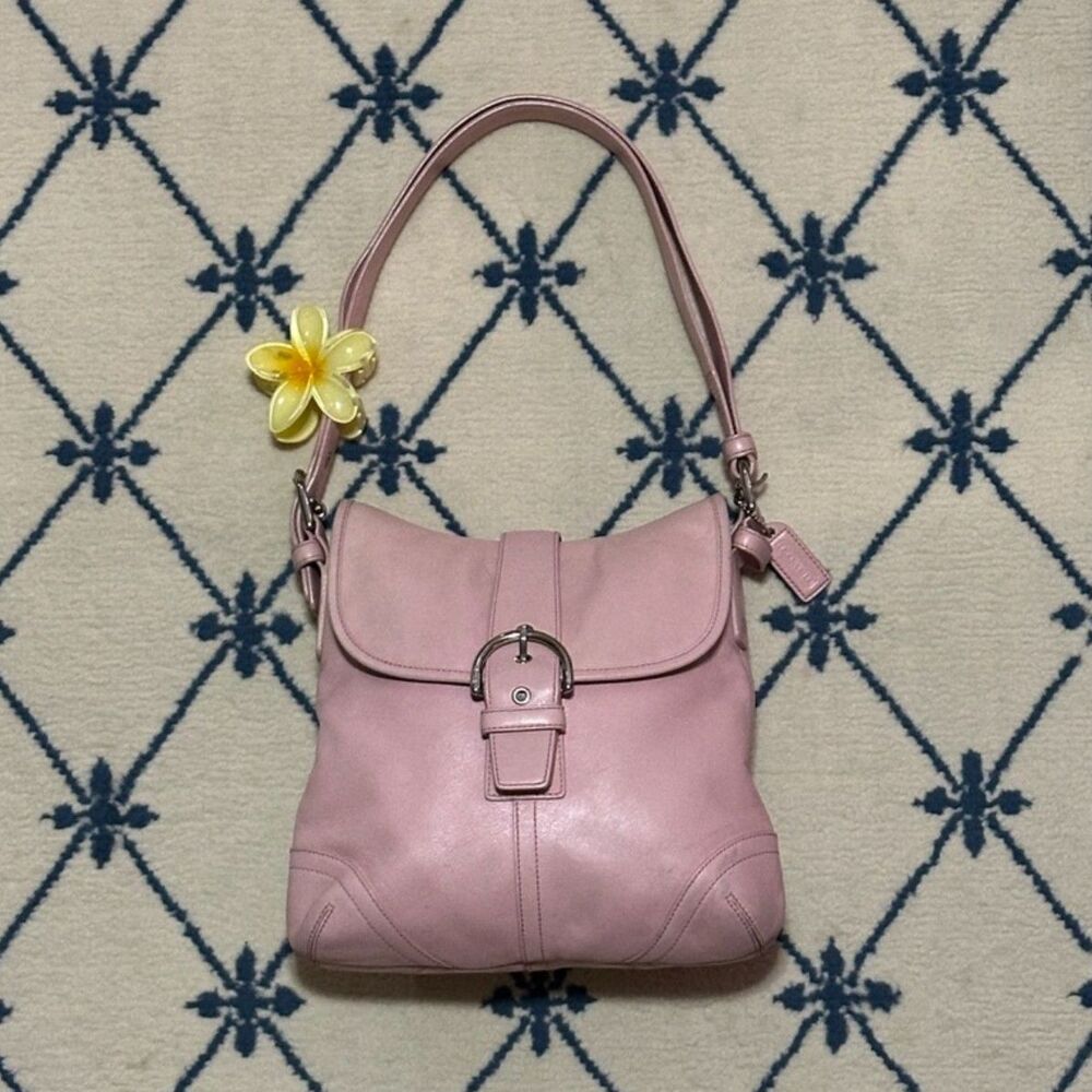Coach Vintage Y2K Soho Flap Saddle Convertible Shoulder Bag 2004 9480 - Pink